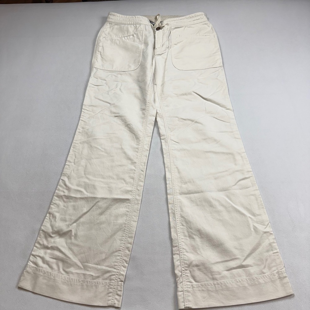 The North Face Womens‎ 8 Reg Larison Linen Blend Wide Leg Pants Cream Drawstring